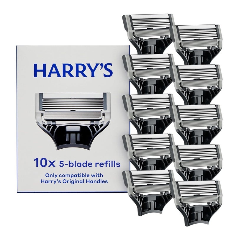 Harry's Original Razor Blades for Men - 10 Count - Premium Razor Blade Refill Cartridges - German Engineered - Image 1